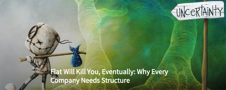 Taken from 'Flat Will Kill You, Eventually: Why Every Company Needs Structure' by Mark Nichols, Nov. 18, 2015