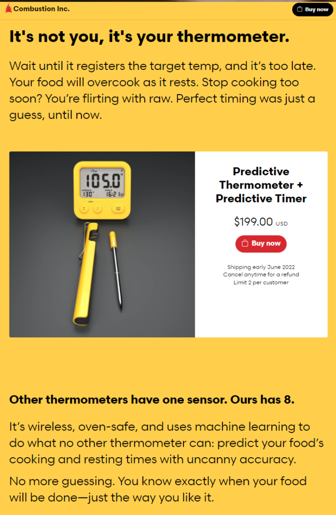 Combustion Inc Wireless Cooking Predictive Thermometer User Guide